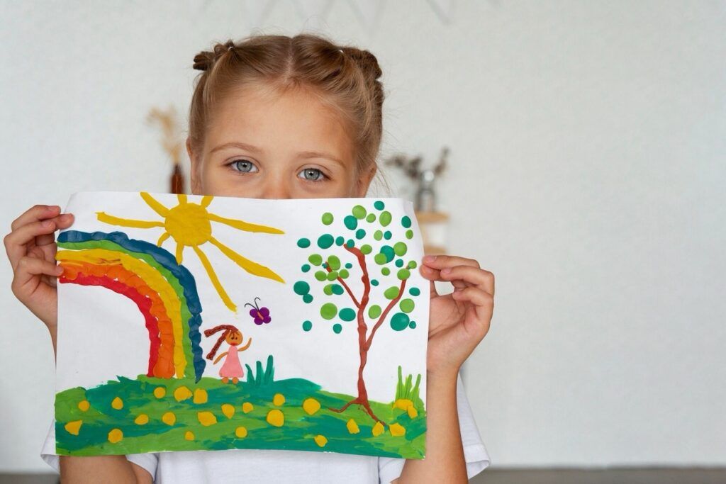 Atelier Infantil niña con dibujo en acuarela